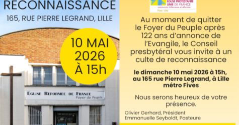 Culte de reconnaissance à Lille-Fives